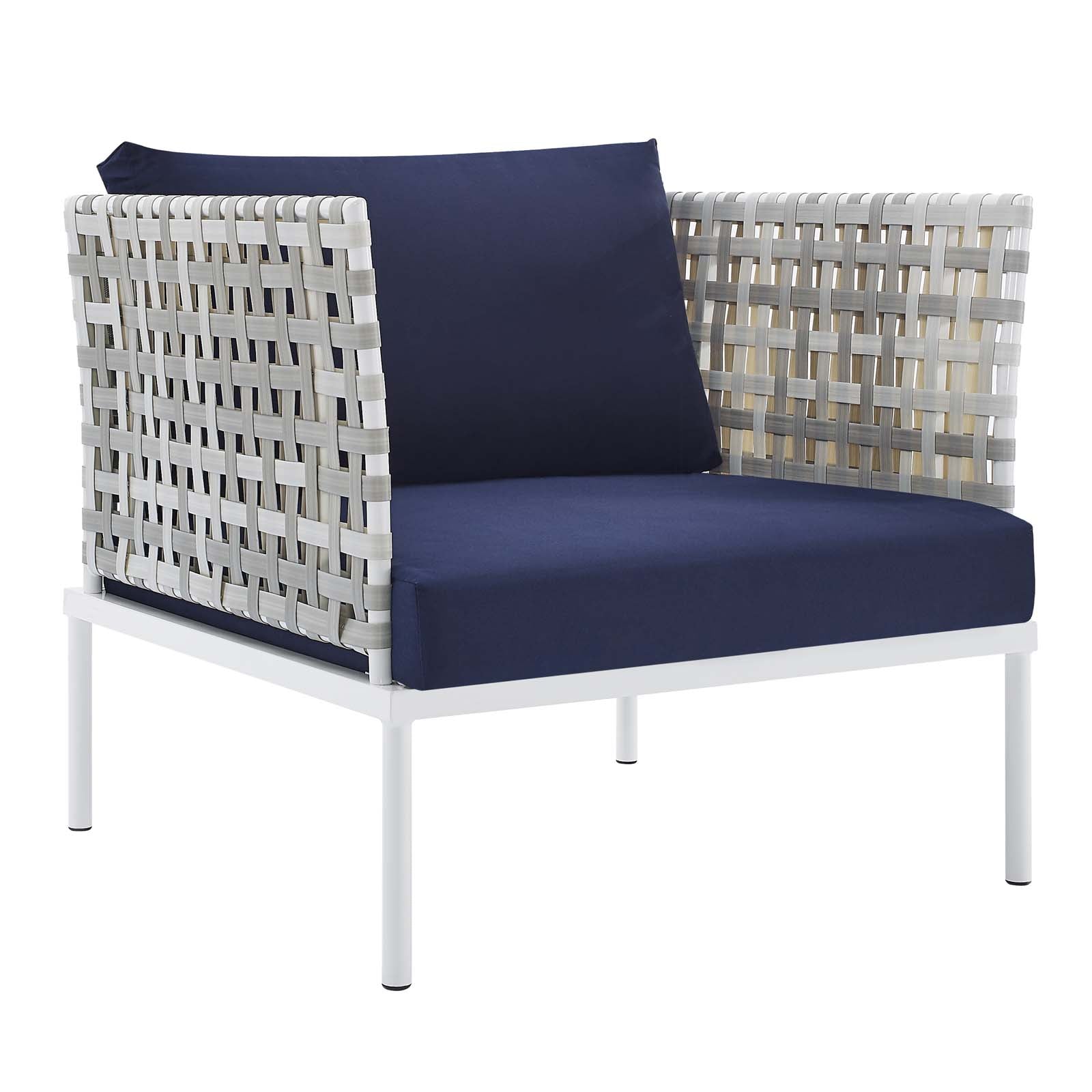 Modway Harmony 3-Piece  Sunbrella® Basket Weave Outdoor Patio Aluminum Seating Set | Outdoor Sofas, Loveseats & Sectionals | Modishstore-6