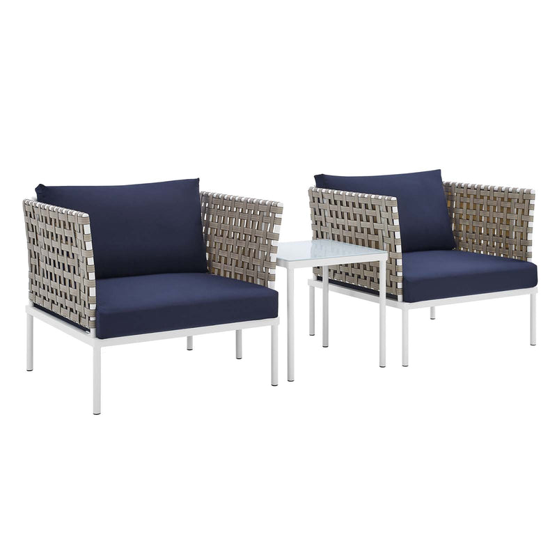 Harmony 3-Piece  Sunbrella® Basket Weave Outdoor Patio Aluminum Seating Set By Modway - EEI-4685 | Outdoor Chairs | Modishstore - 10