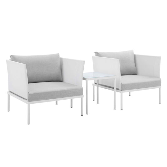 Modway Harmony 3-Piece  Sunbrella® Outdoor Patio Aluminum Seating Set | Outdoor Sofas, Loveseats & Sectionals | Modishstore