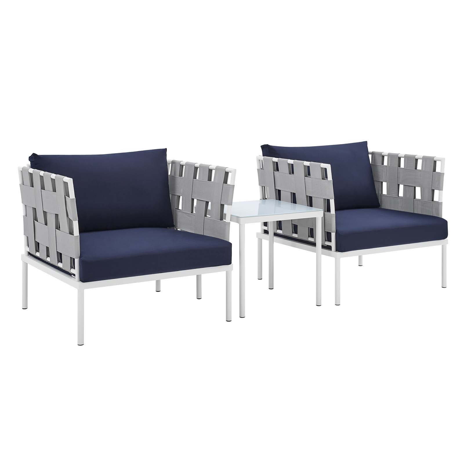 Harmony 3-Piece  Sunbrella® Outdoor Patio Aluminum Seating Set By Modway - EEI-4687 | Outdoor Chairs | Modishstore - 10