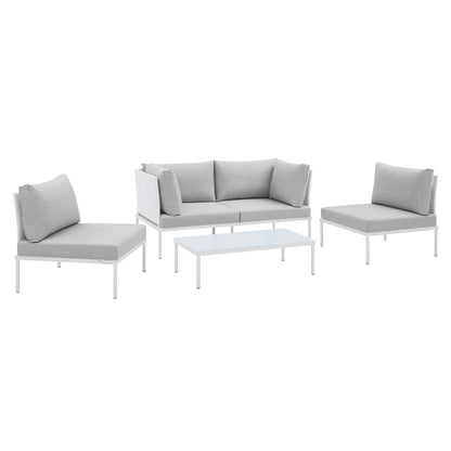 Modway Harmony 4-Piece  Sunbrella® Outdoor Patio Aluminum Seating Set - EEI-4690 | Outdoor Sofas, Loveseats & Sectionals | Modishstore - 1