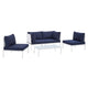 Modway Harmony 4-Piece  Sunbrella® Outdoor Patio Aluminum Seating Set | Outdoor Sofas, Loveseats & Sectionals | Modishstore-4