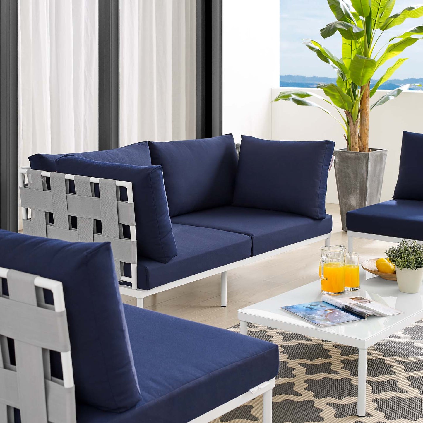Harmony 4-Piece  Sunbrella® Outdoor Patio Aluminum Seating Set By Modway - EEI-4691 | Outdoor Sofas, Loveseats & Sectionals | Modishstore - 16
