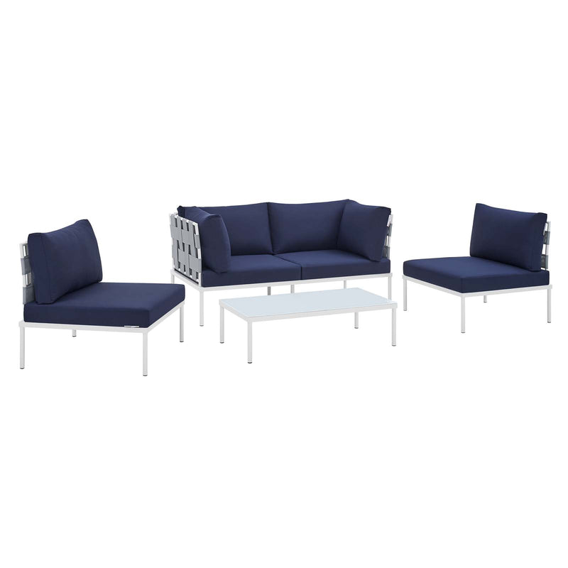 Harmony 4-Piece  Sunbrella® Outdoor Patio Aluminum Seating Set By Modway - EEI-4691 | Outdoor Sofas, Loveseats & Sectionals | Modishstore - 13