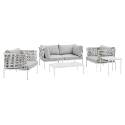 Modway Harmony 5-Piece  Sunbrella® Basket Weave Outdoor Patio Aluminum Seating Set - EEI-4692 | Outdoor Sofas, Loveseats & Sectionals | Modishstore - 1