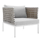 Harmony 5-Piece  Sunbrella® Basket Weave Outdoor Patio Aluminum Seating Set By Modway - EEI-4693 | Outdoor Sofas, Loveseats & Sectionals | Modishstore - 12
