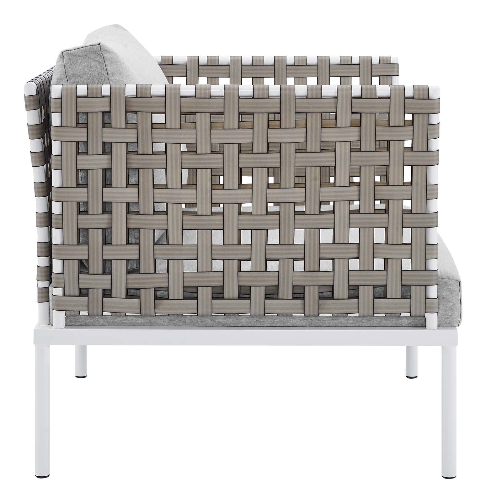 Harmony 5-Piece  Sunbrella® Basket Weave Outdoor Patio Aluminum Seating Set By Modway - EEI-4693 | Outdoor Sofas, Loveseats & Sectionals | Modishstore - 13