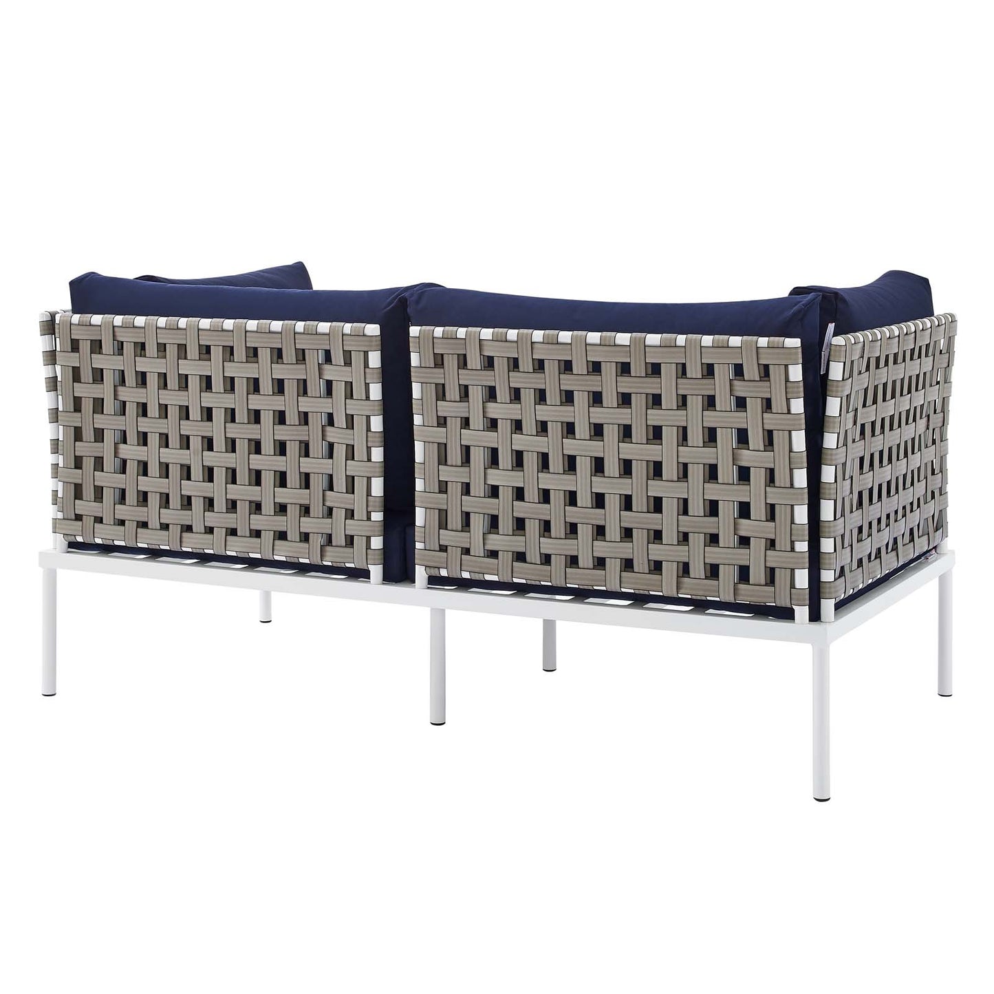 Harmony 5-Piece  Sunbrella® Basket Weave Outdoor Patio Aluminum Seating Set By Modway - EEI-4693 | Outdoor Sofas, Loveseats & Sectionals | Modishstore - 26