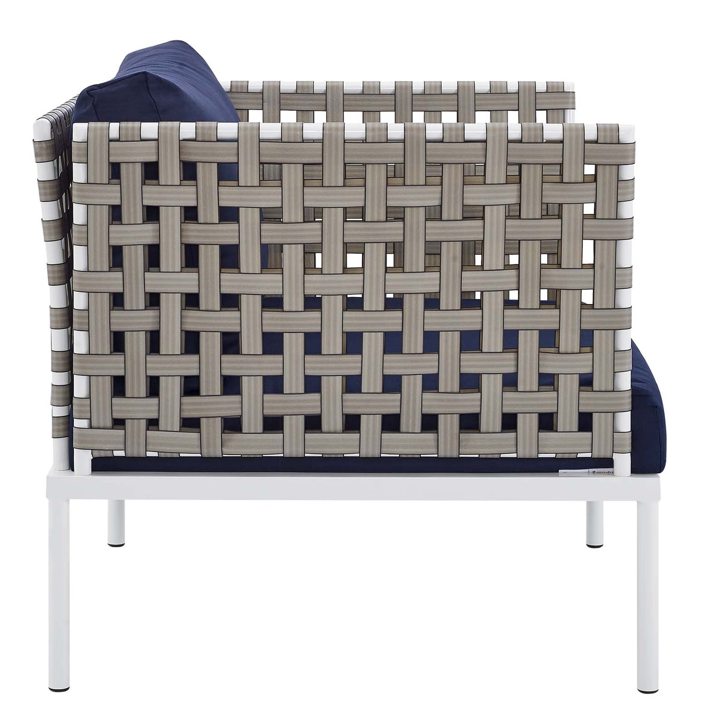 Harmony 5-Piece  Sunbrella® Basket Weave Outdoor Patio Aluminum Seating Set By Modway - EEI-4693 | Outdoor Sofas, Loveseats & Sectionals | Modishstore - 28