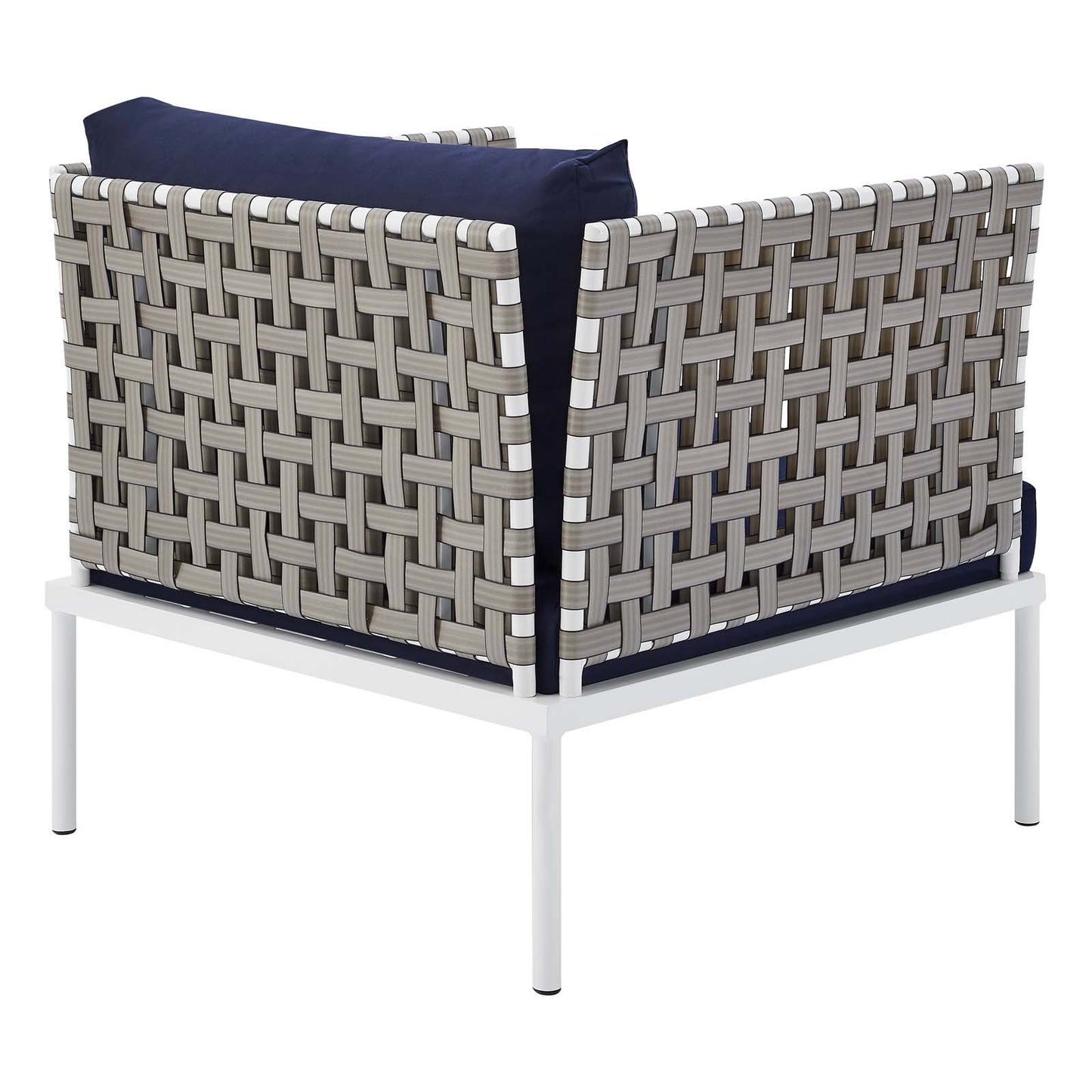 Harmony 5-Piece  Sunbrella® Basket Weave Outdoor Patio Aluminum Seating Set By Modway - EEI-4693 | Outdoor Sofas, Loveseats & Sectionals | Modishstore - 29
