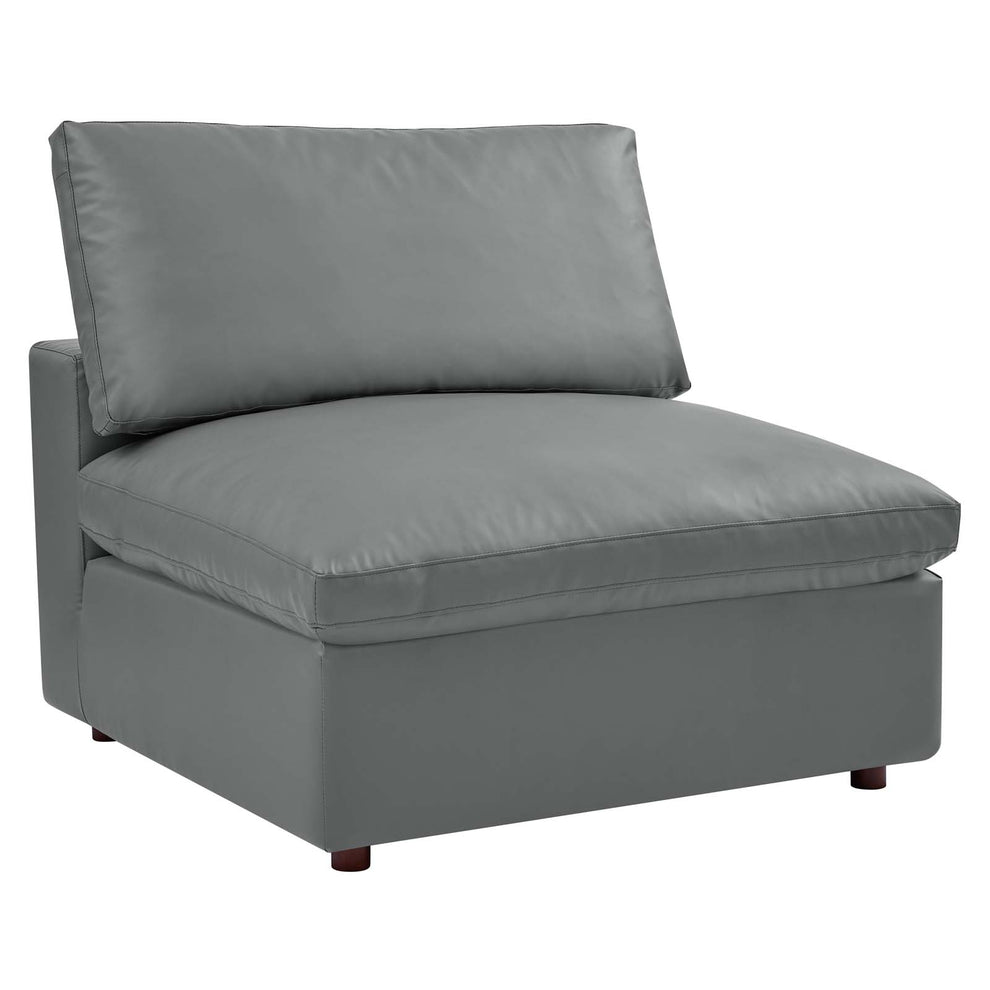 Modway Commix Down Filled Overstuffed Vegan Leather Armless Chair - EEI-4694 | Sofas | Modishstore - 1