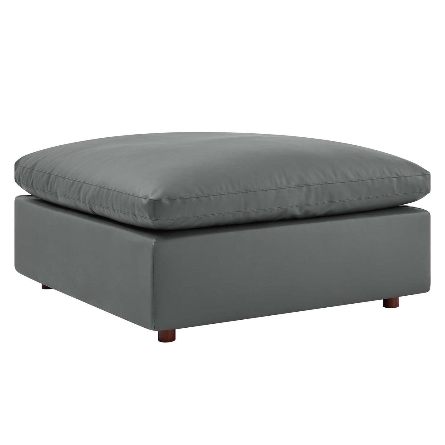 Modway Commix Down Filled Overstuffed Vegan Leather Ottoman - EEI-4695 | Modishstore - 1