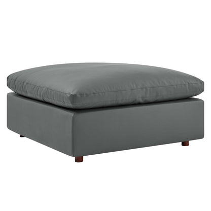Modway Commix Down Filled Overstuffed Vegan Leather Ottoman - EEI-4695 | Modishstore - 1