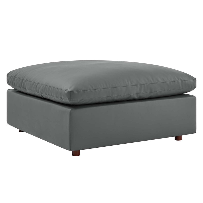 Modway Commix Down Filled Overstuffed Vegan Leather Ottoman - EEI-4695 | Modishstore - 1