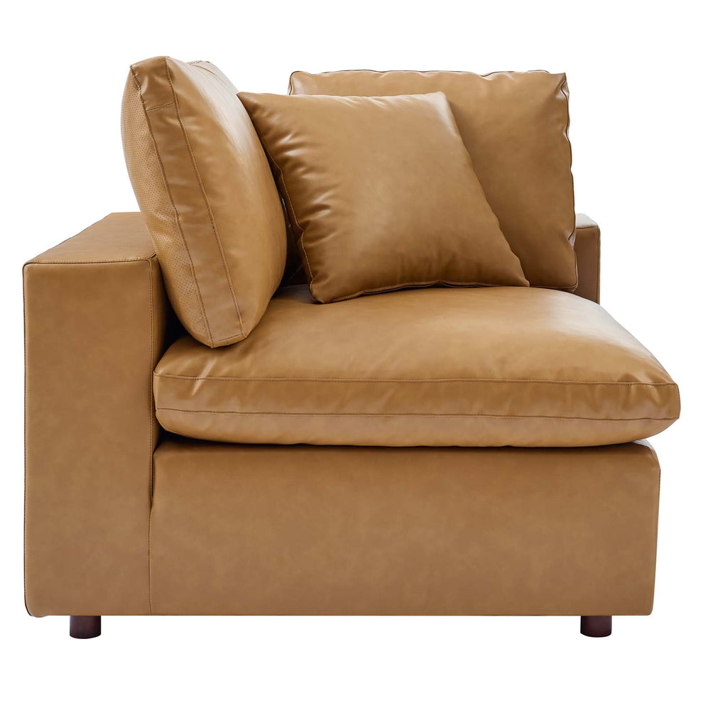 Modway Commix Down Filled Overstuffed Vegan Leather Corner Chair - EEI-4696 | Lounge Chairs | Modishstore - 5