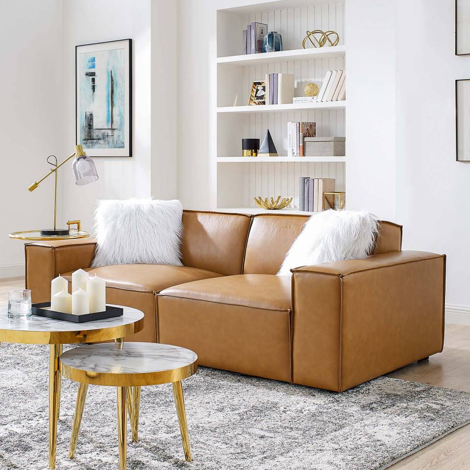 Modway Restore Vegan Leather Loveseat - EEI-4707 | Loveseats | Modishstore - 1