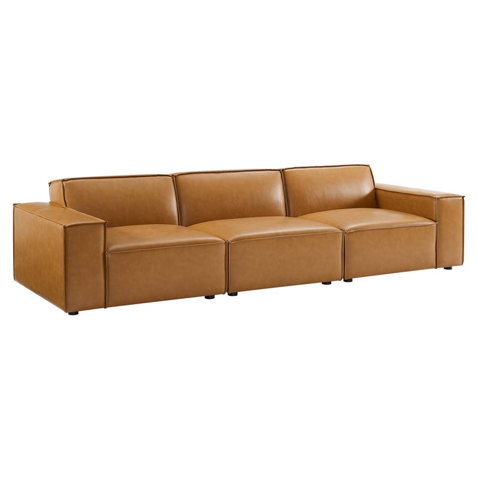 Modway Restore Vegan Leather 3-Piece Sofa | Sofas | Modishstore-2