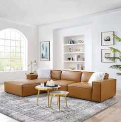Modway Restore Leather Sofa set White Wood – EEI-4709