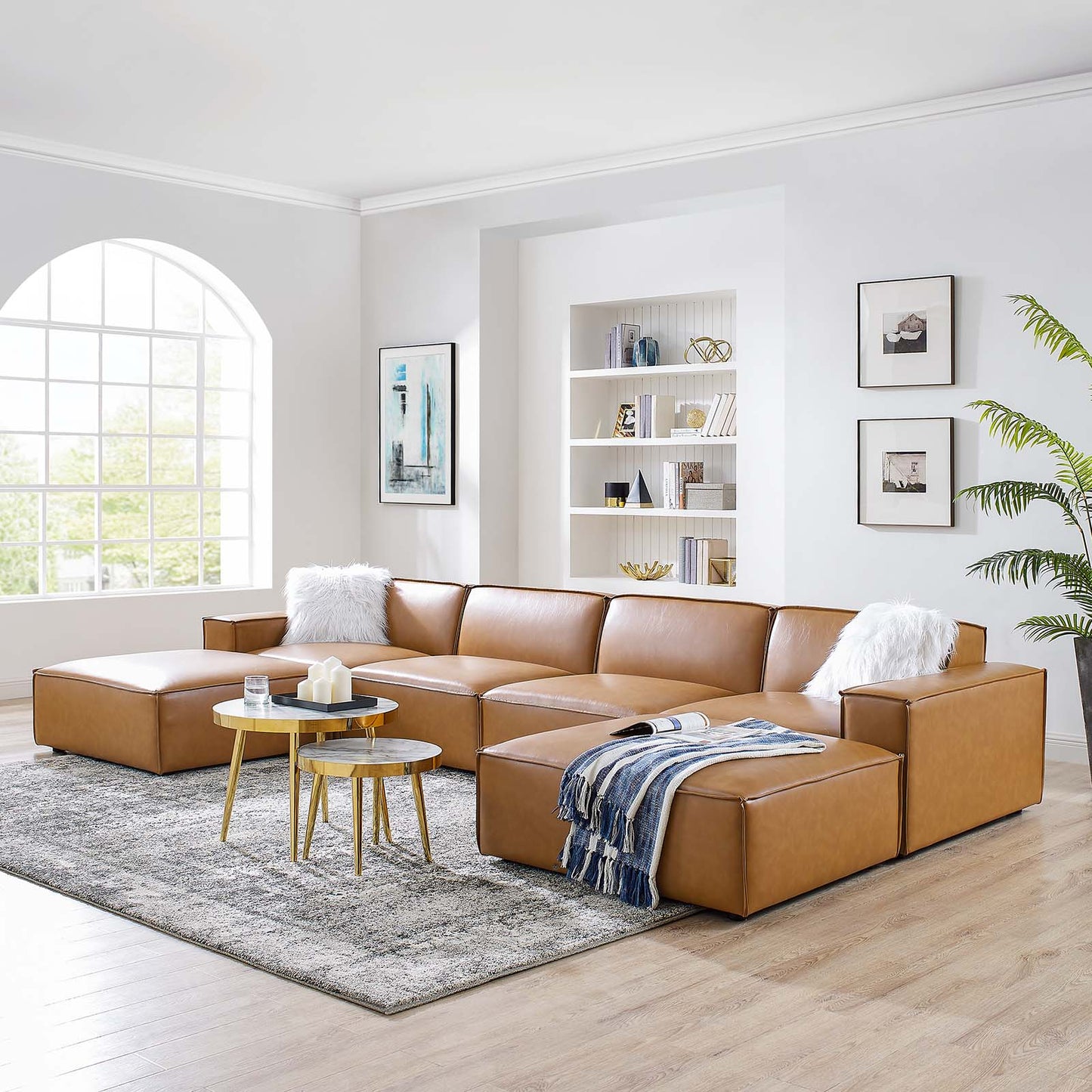 Restore 6-Piece Vegan Leather Sectional Sofa By Modway - EEI-4713 | Sofa Set | Modishstore - 1