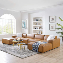 Modway Restore Leather Sofa set White Wood – EEI-4713