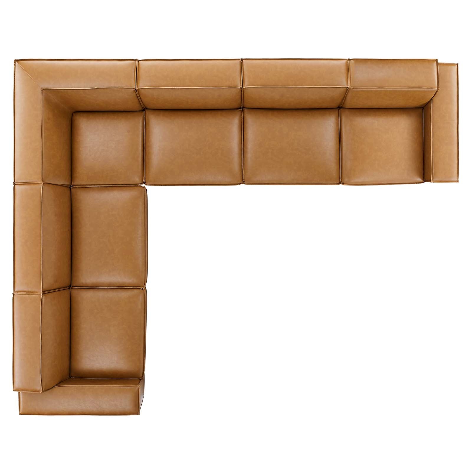 Modway Restore 6-Piece Vegan Leather Sectional Sofa EEI-4715-TAN | Sofas | Modishstore-3