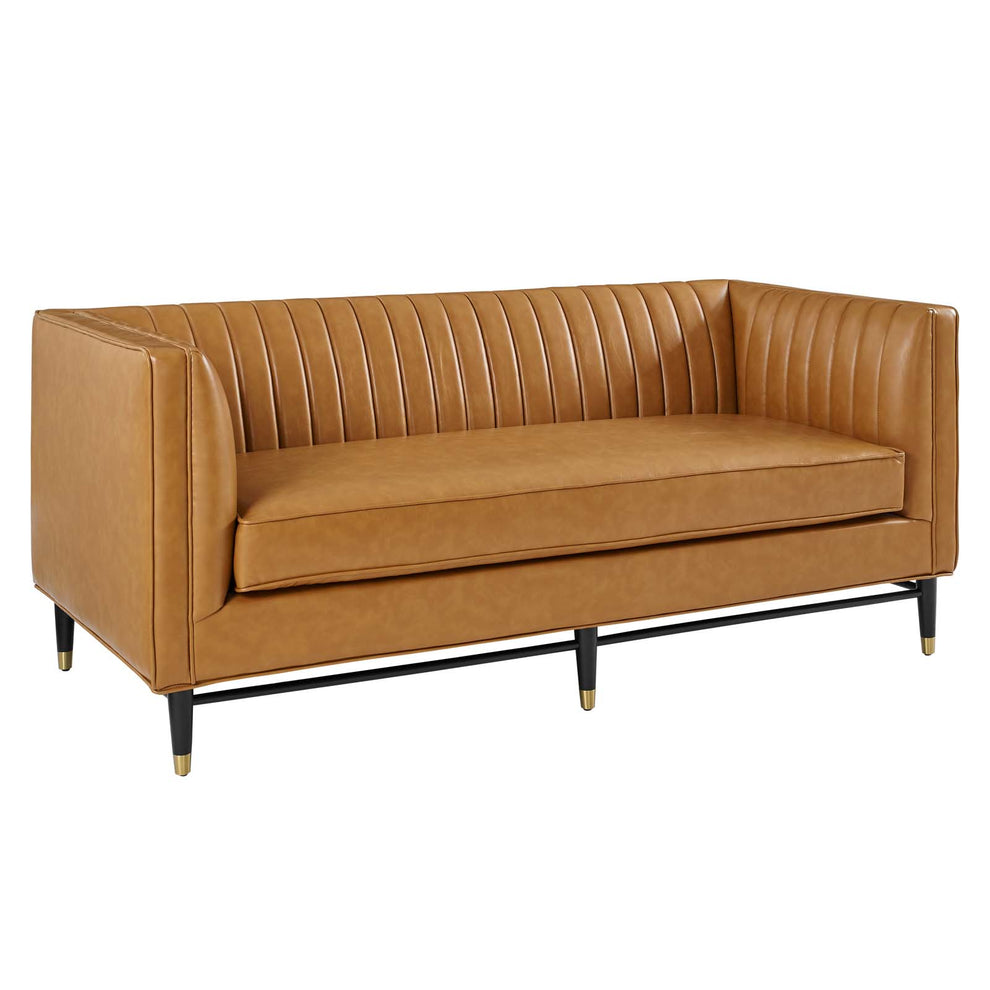Modway Devote Channel Tufted Vegan Leather Loveseat - EEI-4719 | Loveseats | Modishstore - 2