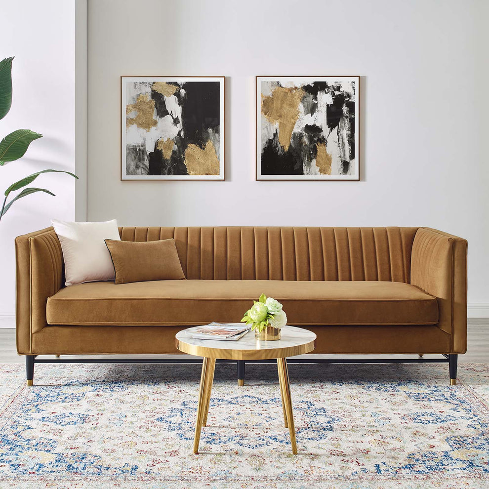 Modway Devote Channel Tufted Performance Velvet Sofa - EEI-4720 | Sofas | Modishstore - 1