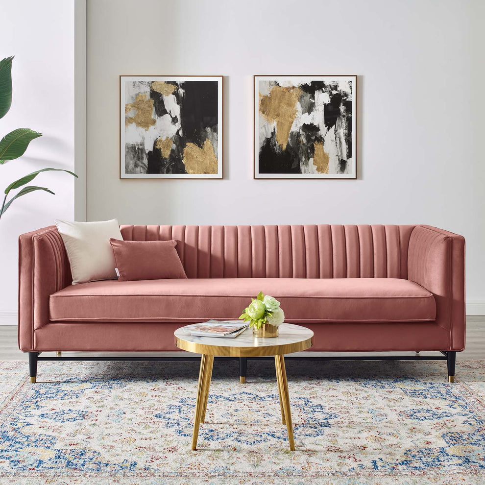 Modway Devote Channel Tufted Performance Velvet Sofa - EEI-4720 | Sofas | Modishstore - 5