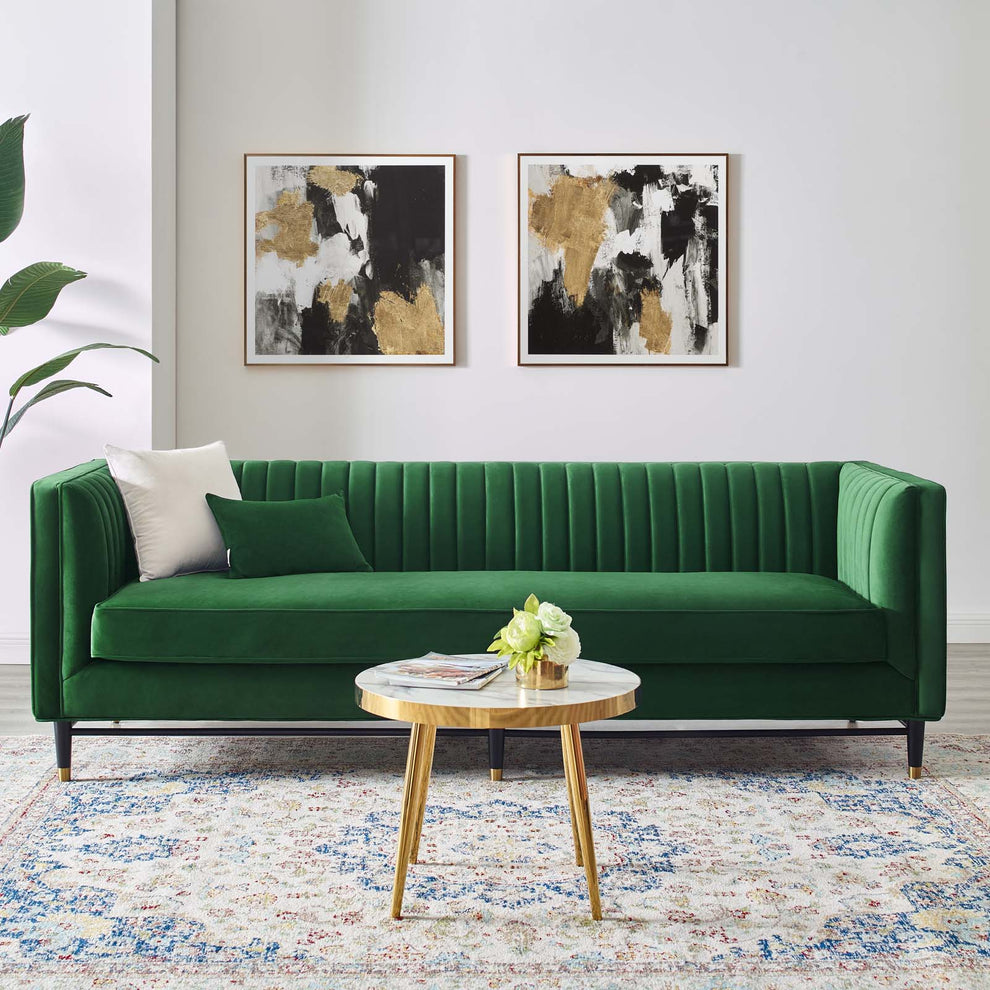 Modway Devote Channel Tufted Performance Velvet Sofa - EEI-4720 | Sofas | Modishstore - 9