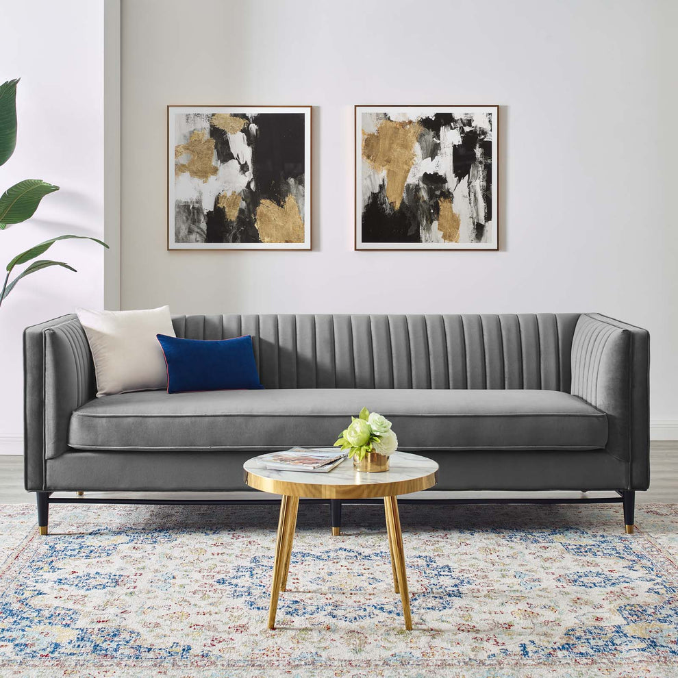 Modway Devote Channel Tufted Performance Velvet Sofa - EEI-4720 | Sofas | Modishstore - 13