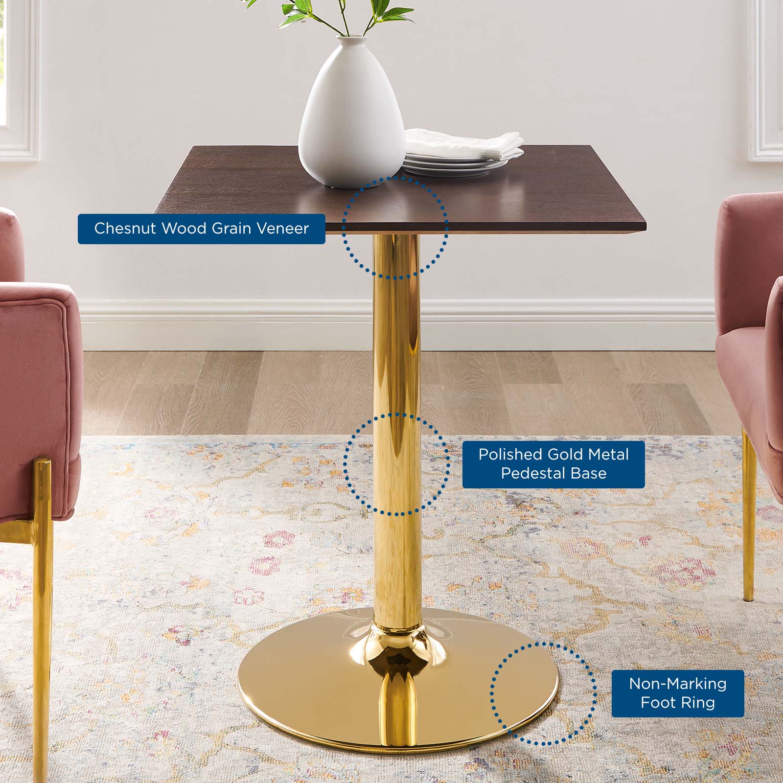 Modway Verne 28" Square Dining Table - EEI-4742 | Dining Tables | Modishstore - 5