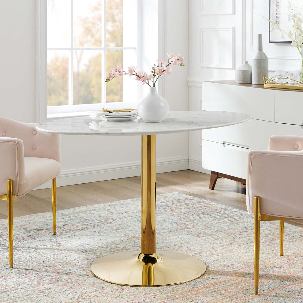 Modway Verne 48" Oval Artificial Marble Dining Table - EEI-4752 | Dining Tables | Modishstore - 6
