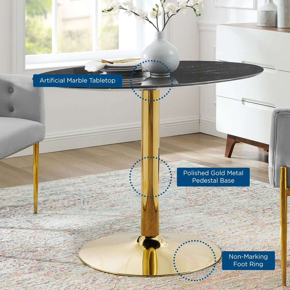 Modway Verne 42" Artificial Marble Dining Table - EEI-4758 | Dining Tables | Modishstore - 4