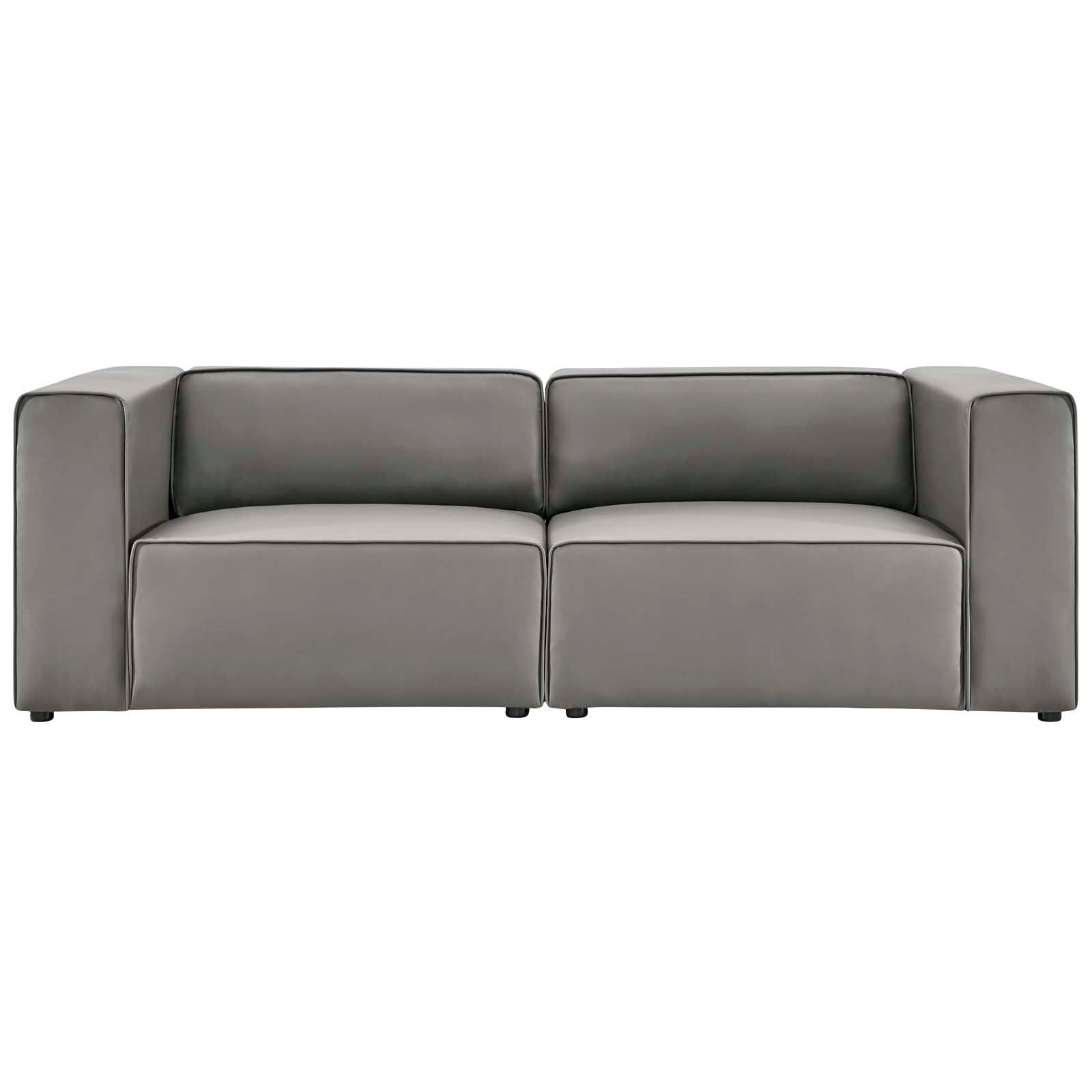 Mingle Vegan Leather 2-Piece Sectional Sofa Loveseat By Modway | Sofas | Modishstore-3
