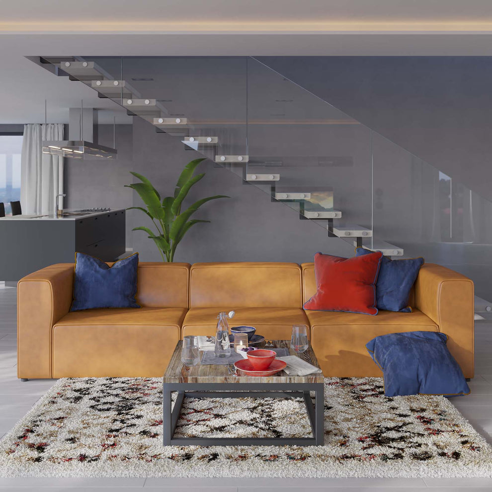 Mingle Vegan Leather 3-Piece Sectional Sofa By Modway - EEI-4789 | Sofa Set | Modishstore - 1