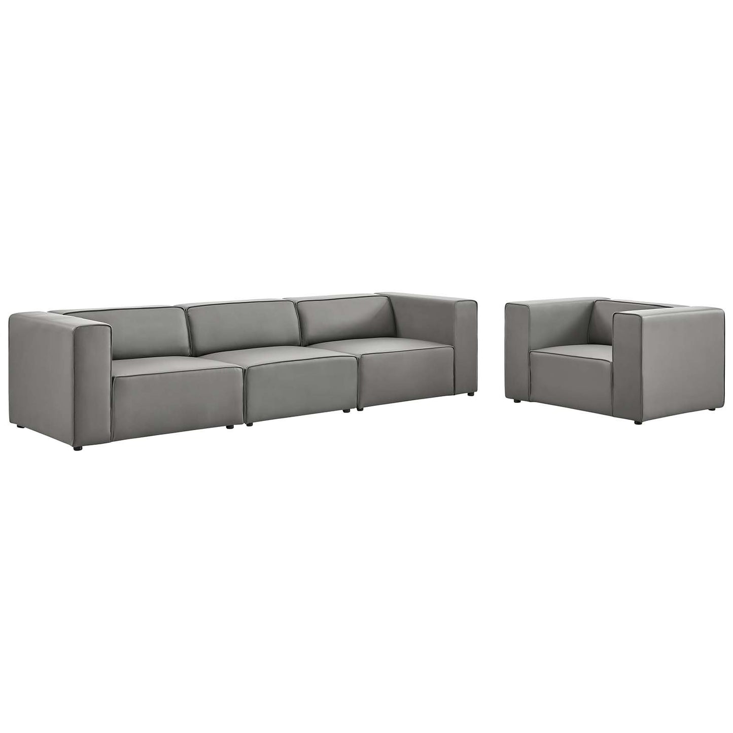Mingle Vegan Leather Sofa and Armchair Set By Modway | Sofas | Modishstore-12