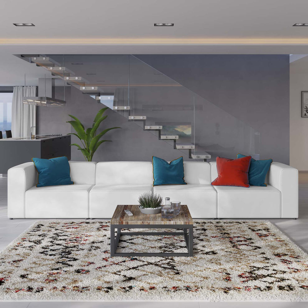 Modway Mingle Vegan Leather 4-Piece Sectional Sofa - EEI-4793 | Sofa Set | Modishstore - 1