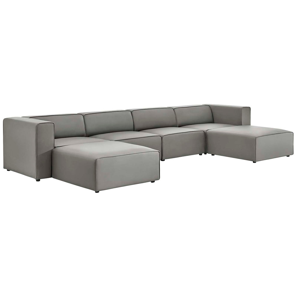 Modway Mingle Vegan Leather 4-Piece Sofa and 2 Ottomans Set - EEI-4794 | Sofa Set | Modishstore - 6