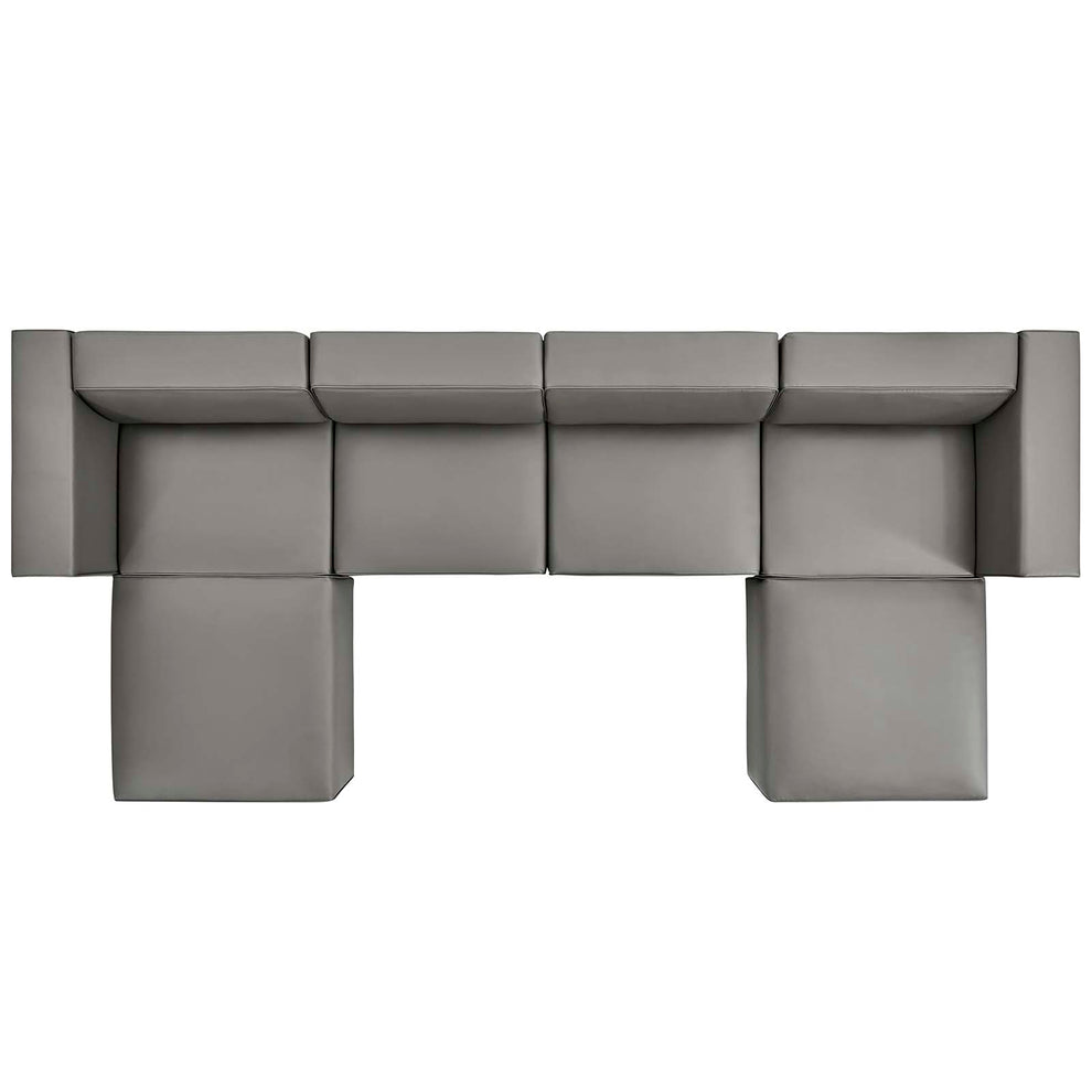 Modway Mingle Vegan Leather 4-Piece Sofa and 2 Ottomans Set - EEI-4794 | Sofa Set | Modishstore - 7