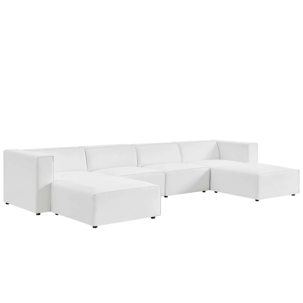 Modway Mingle Vegan Leather 4-Piece Sofa and 2 Ottomans Set - EEI-4794 | Sofa Set | Modishstore - 3