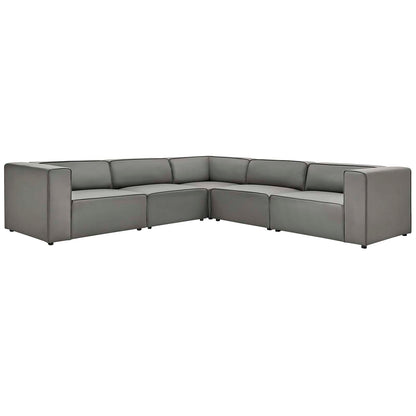Modway Mingle Vegan Leather 5-Piece Sectional Sofa - EEI-4795 | Sofa Set | Modishstore - 5