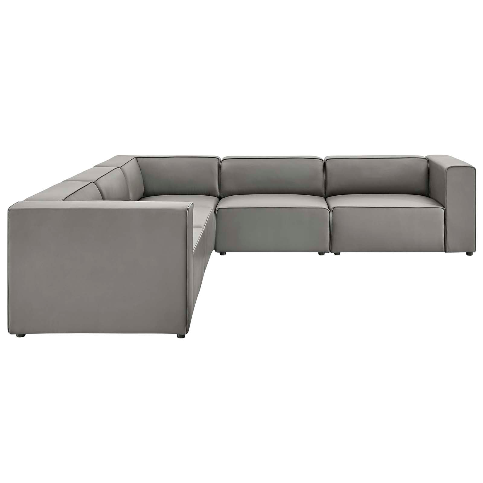 Modway Mingle Vegan Leather 5-Piece Sectional Sofa | Sofas | Modishstore-6