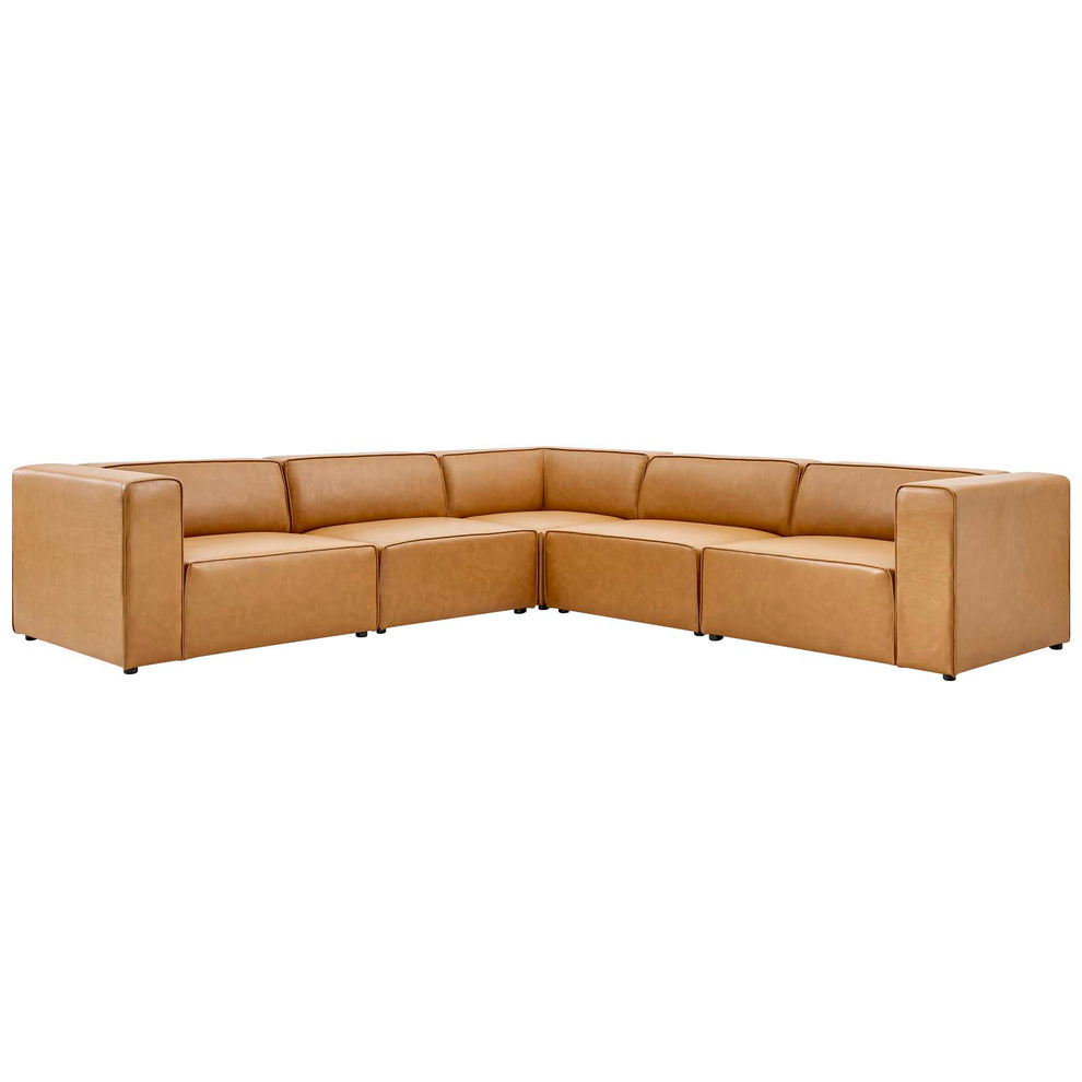 Modway Mingle Vegan Leather 5-Piece Sectional Sofa - EEI-4795 | Sofa Set | Modishstore - 8