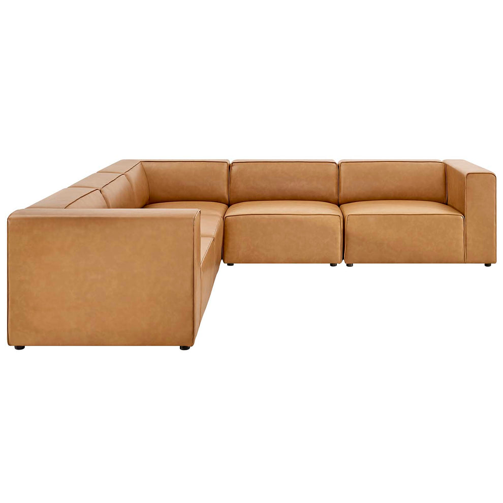 Modway Mingle Vegan Leather 5-Piece Sectional Sofa - EEI-4795 | Sofa Set | Modishstore - 9