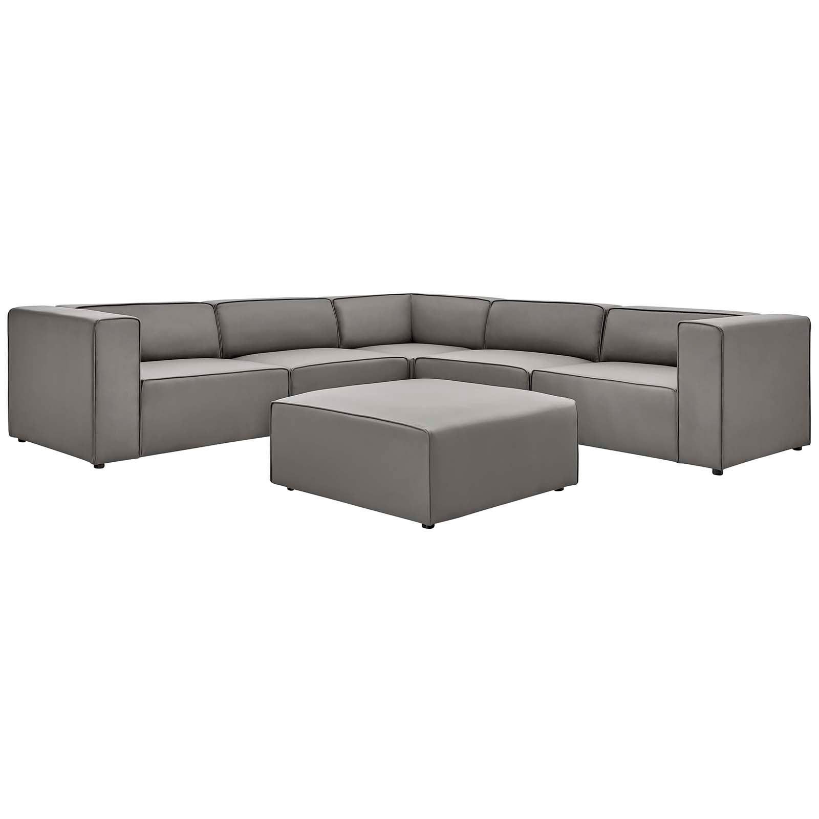 Modway Mingle Vegan Leather 7-Piece Furniture Set | Sofas | Modishstore-5