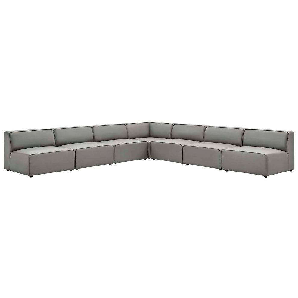 New Modway Mingle Vegan Leather 7-Piece Sectional Sofa - EEI-4797 | Sofa Set | Modishstore - 2