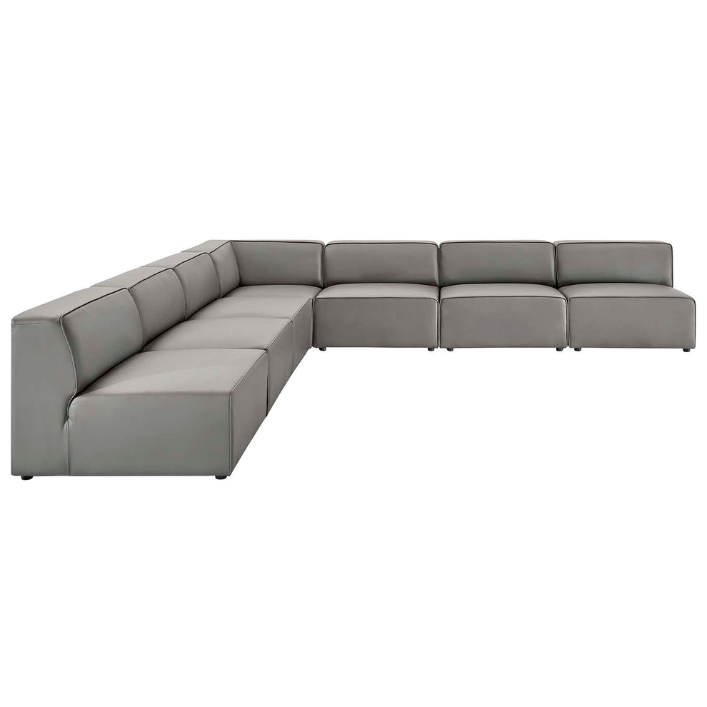 New Modway Mingle Vegan Leather 7-Piece Sectional Sofa - EEI-4797 | Sofa Set | Modishstore - 3