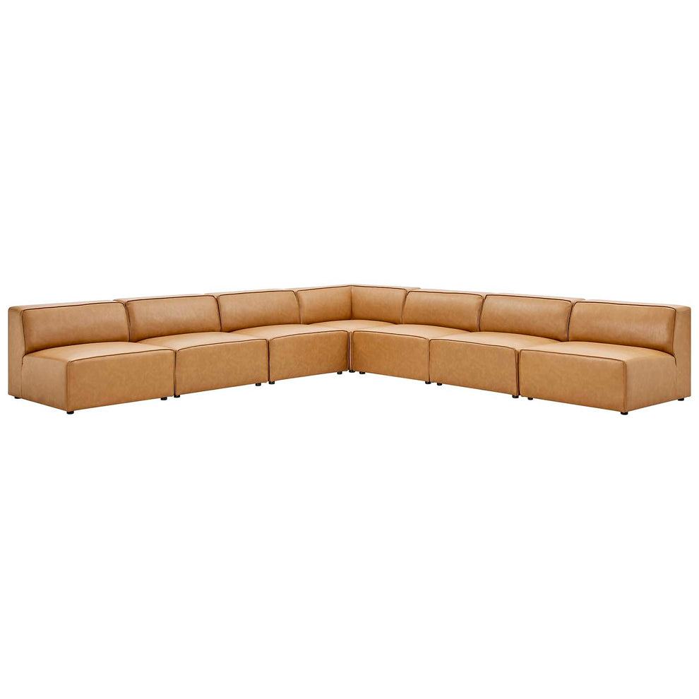 New Modway Mingle Vegan Leather 7-Piece Sectional Sofa - EEI-4797 | Sofa Set | Modishstore - 9