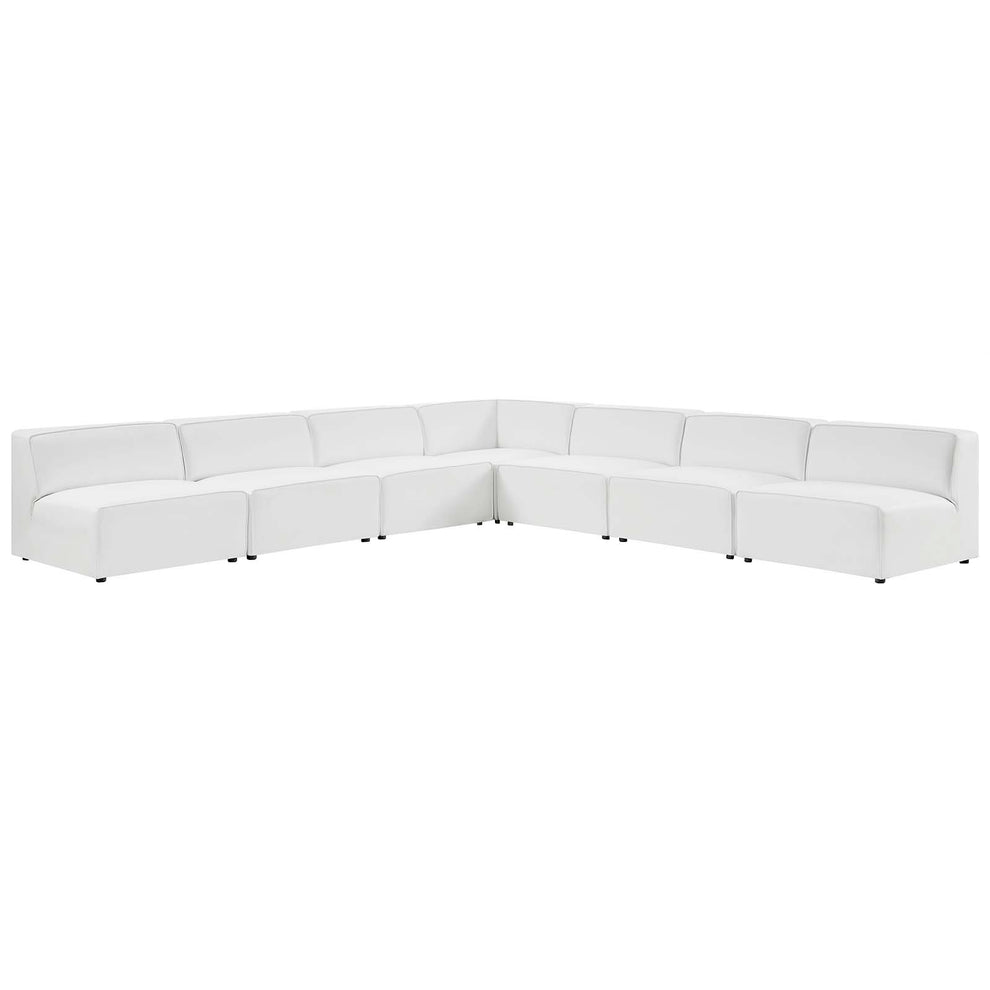 New Modway Mingle Vegan Leather 7-Piece Sectional Sofa - EEI-4797 | Sofa Set | Modishstore - 15