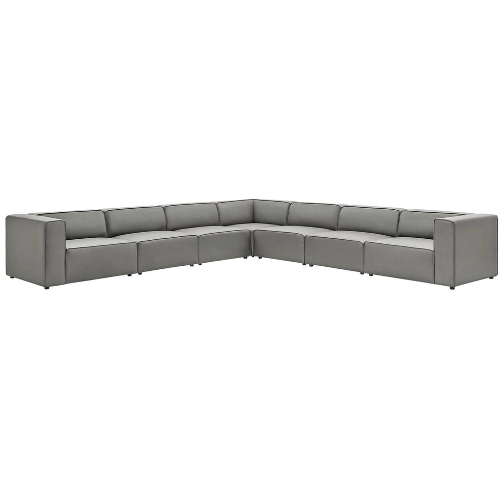 Modway Mingle Vegan Leather 7-Piece Sectional Sofa - EEI-4798 | Sofa Set | Modishstore - 15